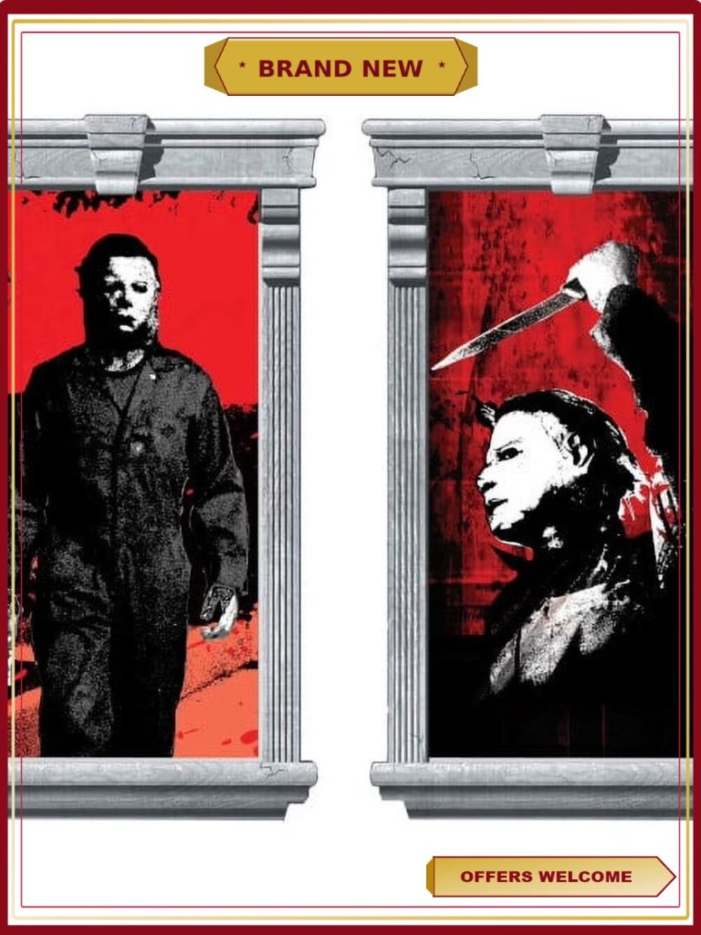 Michael Myers Halloween 2 Window Silhouettes 2pc Vinyl Decoration